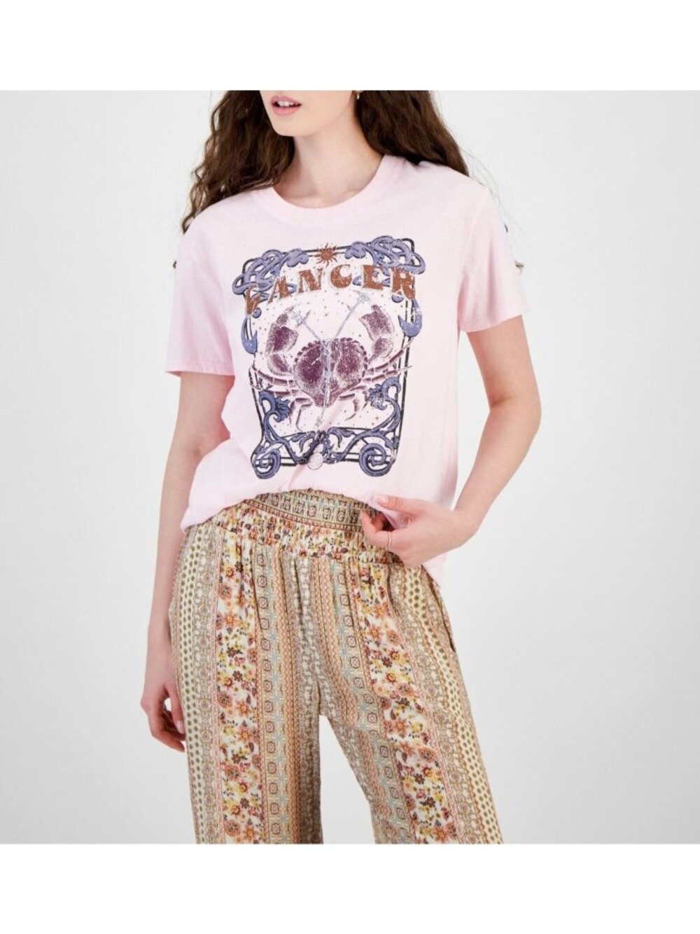 Self Esteem Womens Crewneck Cancer Graphic T Shirt Cherry Blossom Size S NWT